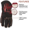 image:imageLincoln Electric Traditional MIGStick Welding Gloves  14 Lined Leather  Kevlar Stitching  K2979ALL Black Red