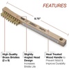 image:imageLincoln Electric K31831 Brass Wire Brush 2 x 9 Bristle Rows 875 Length Curved Handle K31801