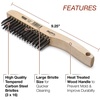 image:imageLincoln Electric K31851 Carbon Steel Wire Brush 4 x 16 Bristle Rows 94 Length Shoe Handle