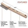 image:imageLincoln Electric Stainless Steel Wire Brush  2 x 9 Bristle Rows  875 Length  Curved Handle  K31801