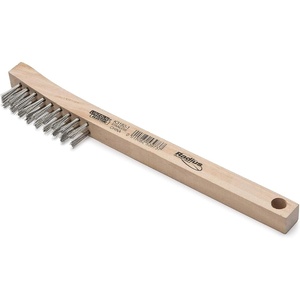 image:imageLincoln Electric Stainless Steel Wire Brush  2 x 9 Bristle Rows  875 Length  Curved Handle  K31801