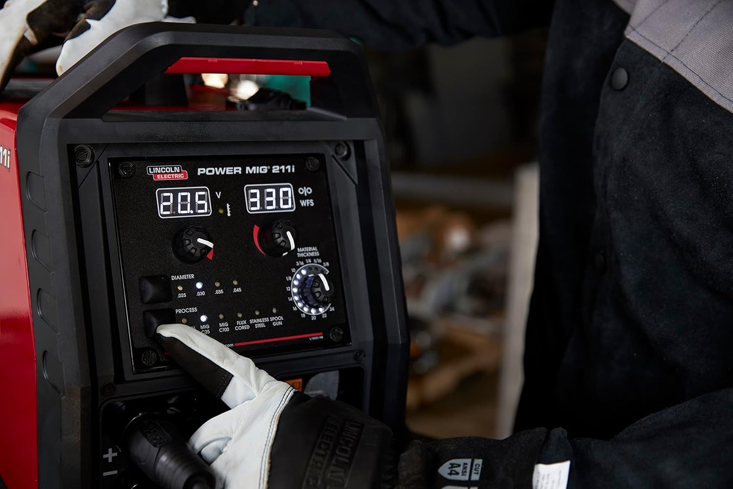 image:imageLincoln Electric Power MIG 211i MIG Welder  DualVoltage 120230 V 20211 A Output FluxCored Ready Portable 41 lb Machine Model K60801Electric Power