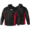 image:imageLincoln Electric Grain Leather Sleeved Welding Jacket  Premium Flame Resistant Cotton Body  Black amp Red  Large  K2987L3XLarge