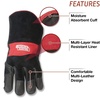image:imageLincoln Electric Premium Leather MIG Stick Welding Gloves  Heat Resistance amp Dexterity Large  K2980L Black RedLarge Pack of 1