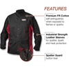 image:imageLincoln Electric Split Leather Sleeved Welding Jacket  Premium Flame Resistant Cotton Body  Black amp Red  Large  K2986L5XLarge