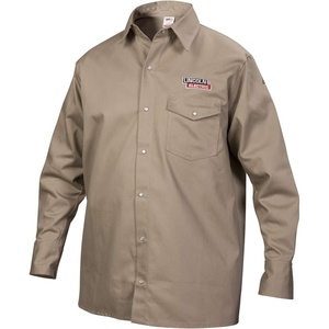 image:imageLincoln Electric Welding Shirt  Premium Flame Resistant FR Cotton  Custom Fit  Khaki  Tan  Large  K3382LMedium