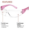 image:imageLincoln Electric Womens Safety Glasses  Clear Lens  Lightweight Pink Frame  Medium K3250MMedium