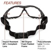 image:imageLincoln Electric Padded Safety Glasses  360 Degree Foam Liner  Adjustable Elastic Headband K31191
